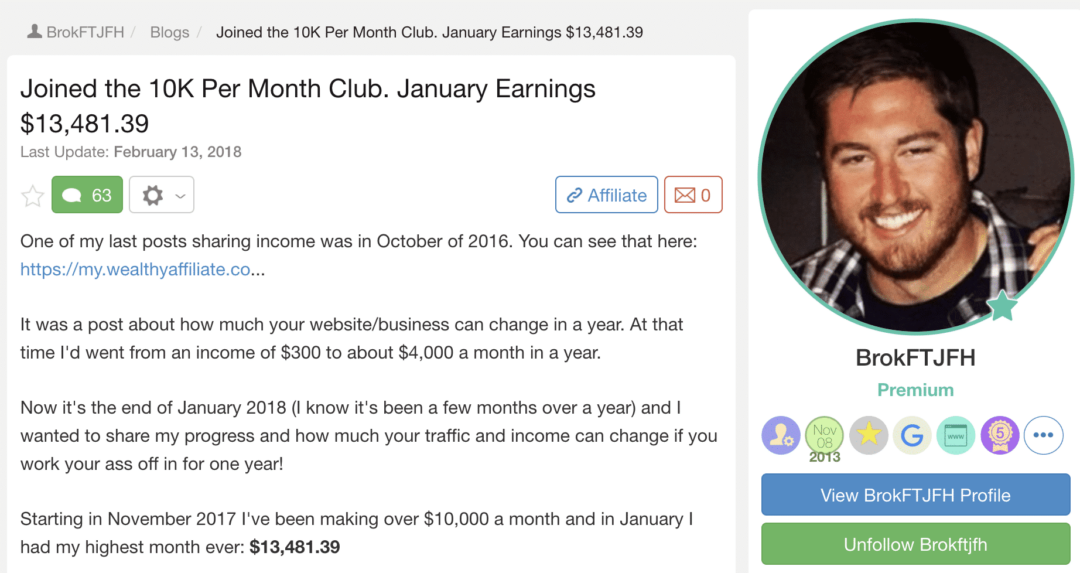 wealthy affiliate testimonial png