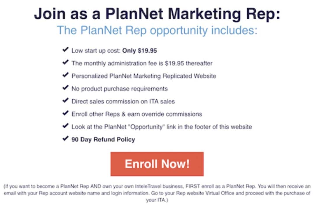 PlanNet Marketing sign up page